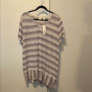Westbound White and Gray Boxy Tunic Tee